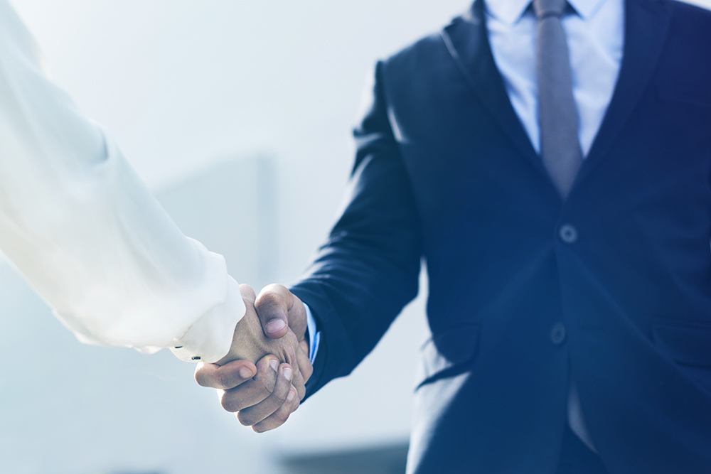 corporate business handshake partners